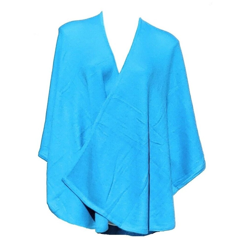 100% Soft Extra Fine Cashmere Cape or Wrap Made in Nepal Turquoise